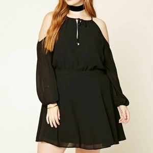 Forever 21 Plus Black Open Shoulder Dress - Size 1